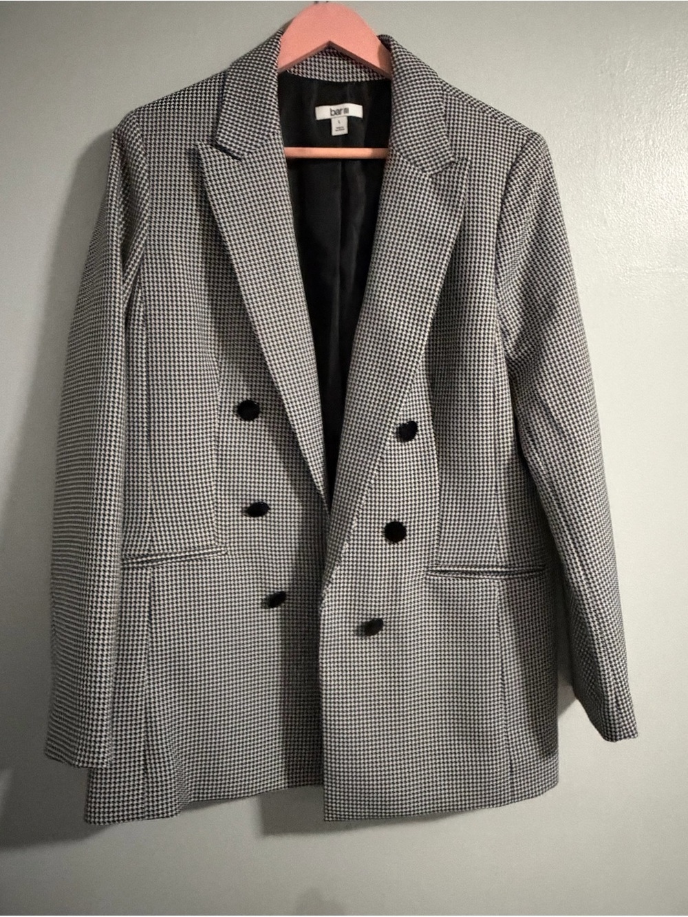 Bar III Black & White Houndstooth Blazer